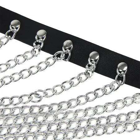 Subblime Chest Harness Black with Decorative Chain Details One Size