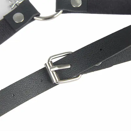 Subblime Kožni Pojas Harness Crni – Podesivi Detalj sa Lancićem, Jedna Veličina