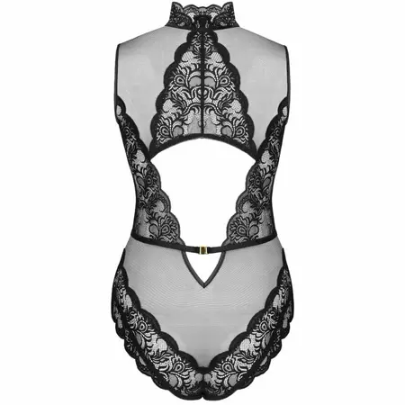 Livco Corsetti Sagen LC 90694 Elegantan Crni Čipkasti Mrežasti Bodisvet
