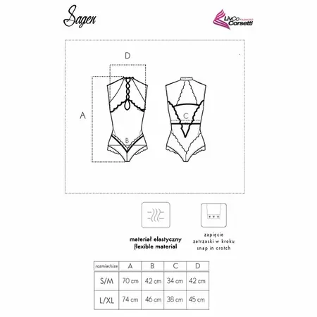 Livco Corsetti Sagen LC 90694 Elegantan Crni Čipkasti Mrežasti Bodisvet