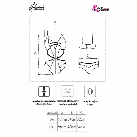 Livco Corsetti Fashion HAWAIN LC 90665 Elegantan Crni Čipkasti Bodisvet