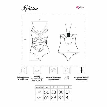 Livco Corsetti Fashion Kylssiam LC 90613 Bodisvet Crni L/XL Elegantna Mreža