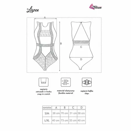 Livco Corsetti Lixpen LC 90612 Crni Bodisvet L/XL - Čipka i Detalji Pojasa