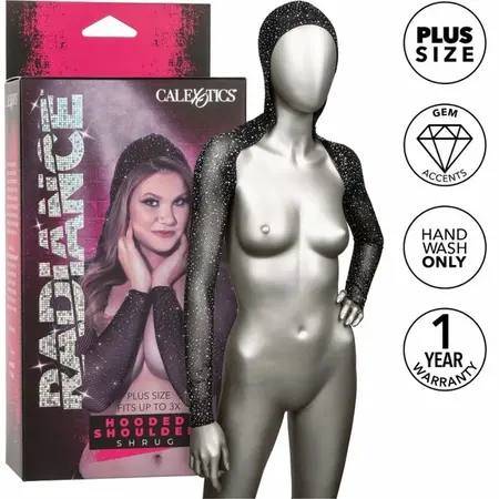 CalExotics Radiance plus size kapuljačasti mrežasti šrug sa detaljima od kamenčića