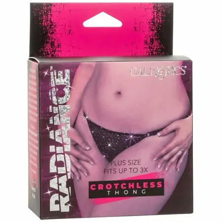 CalExotics Radiance Plus Size Thong with Adjustable Straps & Rhinestones
