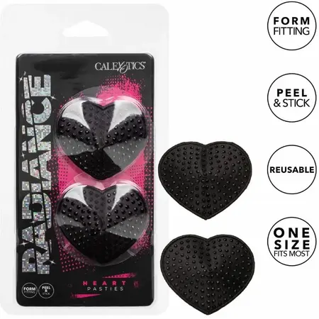 CalExotics Radiance srčani gem štitovi za višekratnu upotrebu samolepljivi - Srebrni svetlucavi
