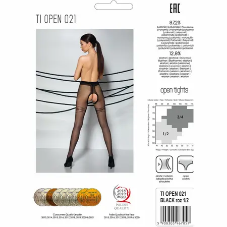Passion TIOPEN 021 crna 3/4 20 DEN perforirane hulahopke