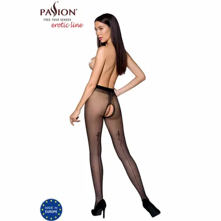 PASSION TIOPEN 010 Black Tights 20 DEN, Size 1/2, Decorative Open Design