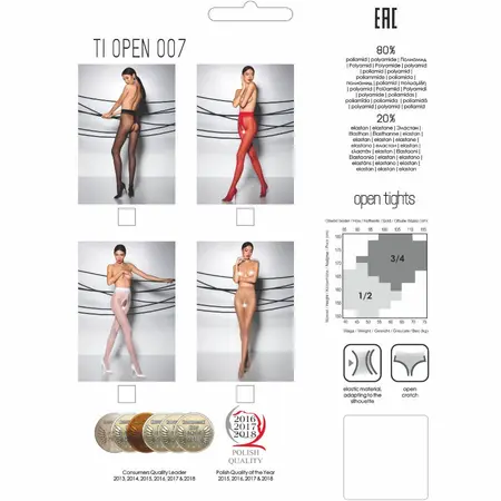 Passion Tiopen 007 Black Tights 1/2 20 DEN - Elegant Open Design