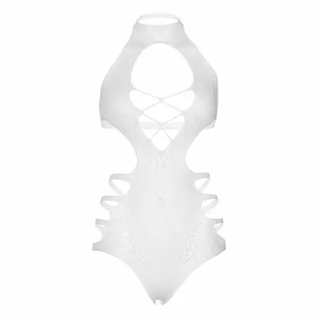 Leg Avenue Bodysuit Model 5615F - White Lace, One Size, Seamless Design