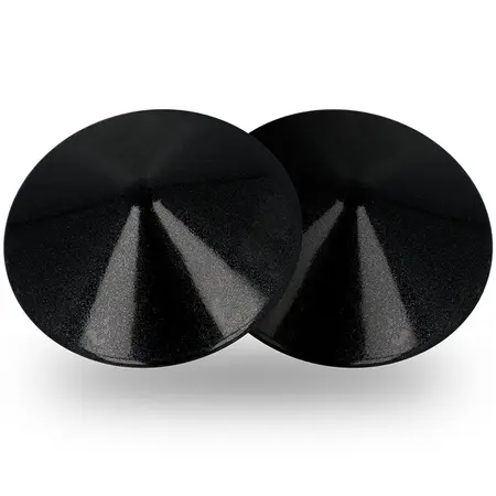 Coquette Chic Desire Elegant Black Metal Nipple Covers - Reusable Circles