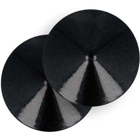 Coquette Chic Desire Elegant Black Metal Nipple Covers - Reusable Circles