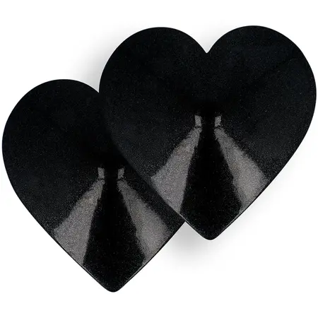 Coquette Chic Desire Crne Višekratne Metalne Nipple Covers u Obliku Srca