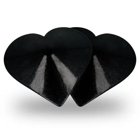 Coquette Chic Desire Crne Višekratne Metalne Nipple Covers u Obliku Srca