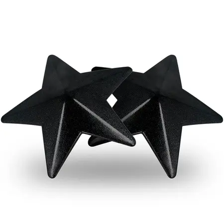 Coquette Chic Desire Višekratne Crne Nipple Covers u Obliku Zvezde, Metalni Finiš