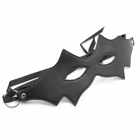 OHMAMA Feline Mask - Black PVC Costume Accessory, One Size