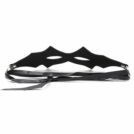 OHMAMA Feline Mask - Black PVC Costume Accessory, One Size