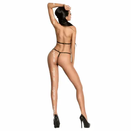 Me-Seduce Samantha Crni Teddy L/XL - Elegantan Trakasti Bodysuit