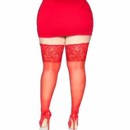 Leg Avenue Plus Size Sheer Thigh Highs with 5
