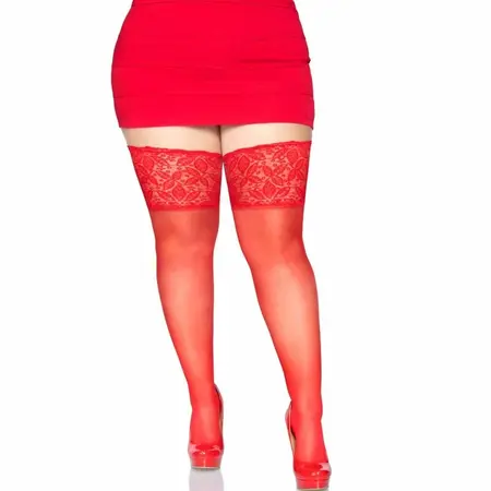 Leg Avenue Plus Size Sheer Thigh Highs with 5