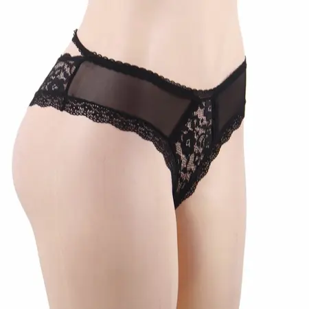 Queen Lingerie S/M Floral Lace Briefs - Elegant Nylon-Spandex Design