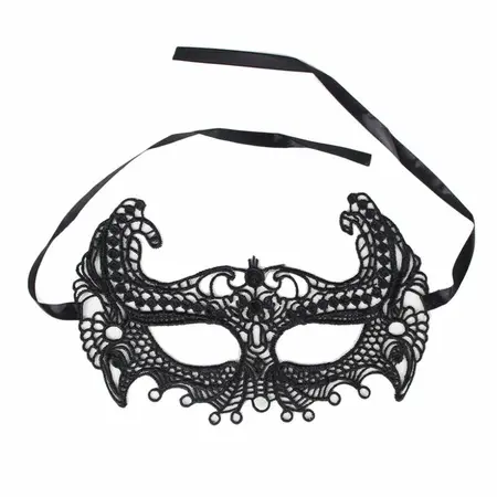 Queen Lingerie Lace Eye Mask One Size Black Elegant Design