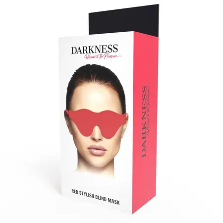 Darkness Red PVC Eye Mask - podesiva traka za glavu, udobno pristajanje