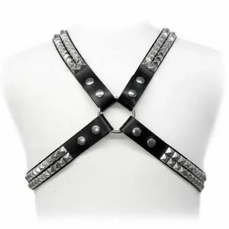 ZADO kožni body harness sa piramida studs, podesiva veličina S-XL