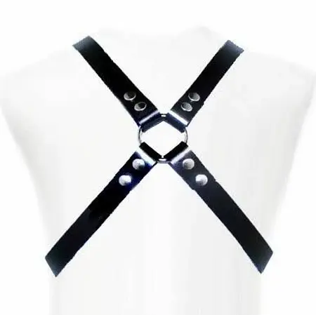 OUCH! Basic kožni body harness - podesive ukrštene trake, uniseks, S-XL