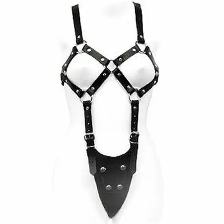 Ouch! kožni body harness podesivi model za žene S-XL crni