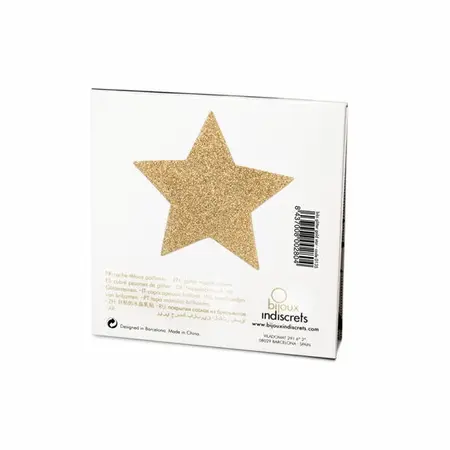Bijoux Indiscrets Flash Golden Star telesne dekoracije - zlatne pokrivalice za višekratnu upotrebu