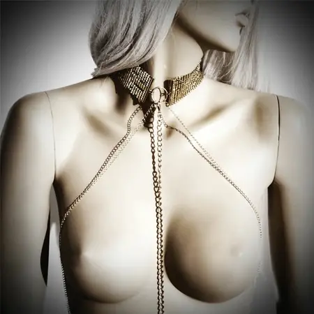 Bijoux Indiscrets Desir Metallique zlatni podesivi mrežasti ogrlica pojas