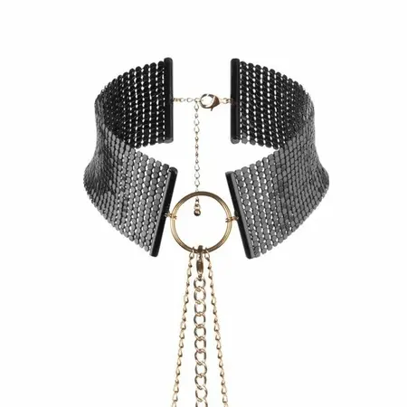 Bijoux Indiscrets Desir Metallique crna podesiva mrežasta ogrlica i lanac