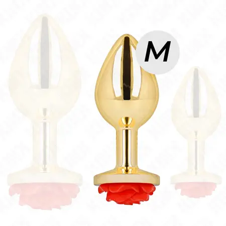 KINK čep zlatni metalni Ruža crvena M – nerđajući čelik, elegantan dizajn, 7cm