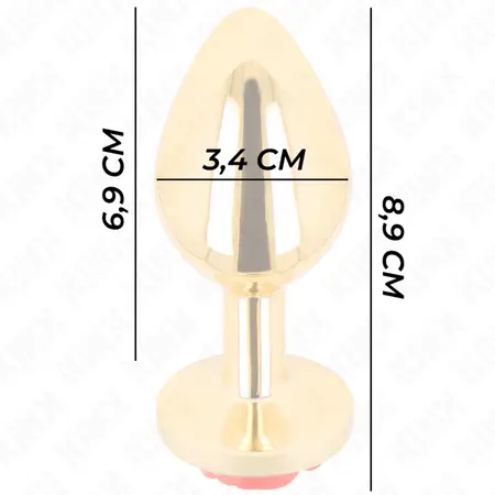 KINK čep zlatni metalni Ruža crvena M – nerđajući čelik, elegantan dizajn, 7cm