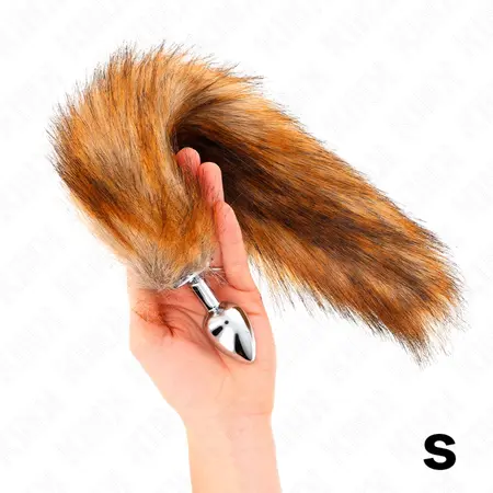 KINK Anal Plug S with 40cm Brown Synthetic Tail - Silicone, Ergonomic Design