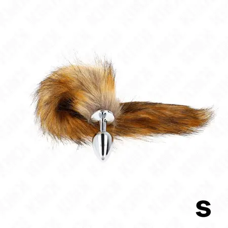 KINK Anal Plug S with 40cm Brown Synthetic Tail - Silicone, Ergonomic Design