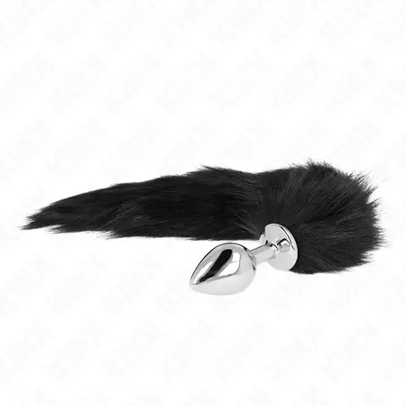 KINK Plug Model M with 40cm Synthetic Black Tail - Silicone, Medium Size