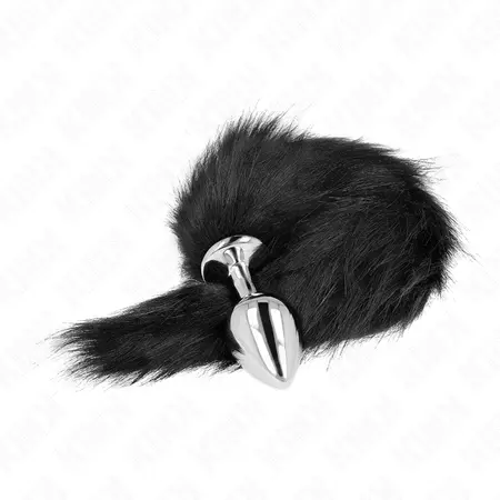 KINK Plug Model M with 40cm Synthetic Black Tail - Silicone, Medium Size