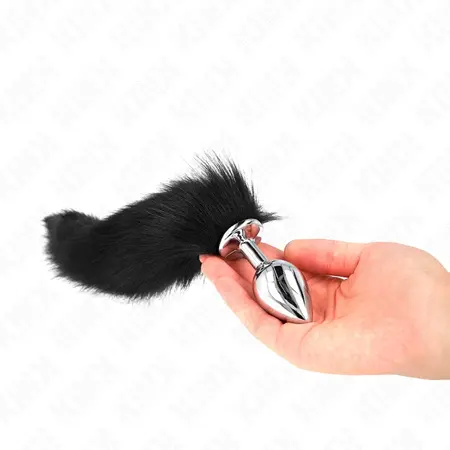 KINK Plug Model M with 40cm Synthetic Black Tail - Silicone, Medium Size