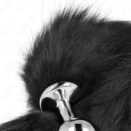 KINK Plug Model M with 40cm Synthetic Black Tail - Silicone, Medium Size