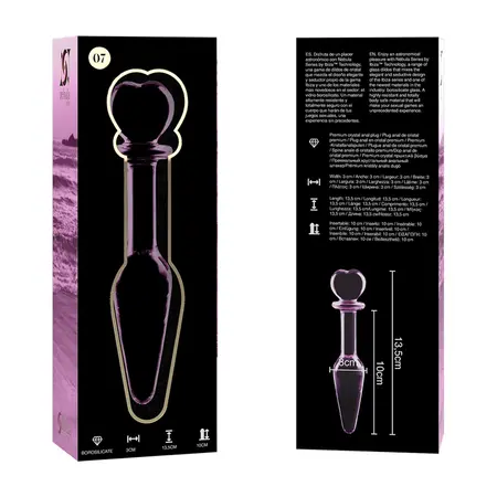 Ibiza Nebula Series Model 7 intimni čep od borosilikatnog stakla roze 13,5cm