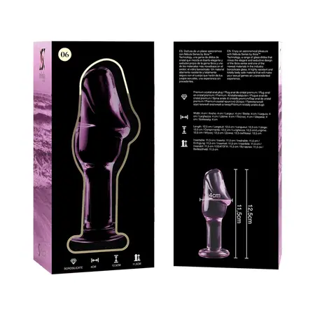 Ibiza Nebula Series Model 6 intimni stakleni čep roze 12,5 cm borosilikat