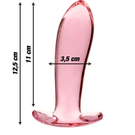 Ibiza Nebula Series Model 5 roze stakleni intimni čep 12,5 cm x 3,5 cm