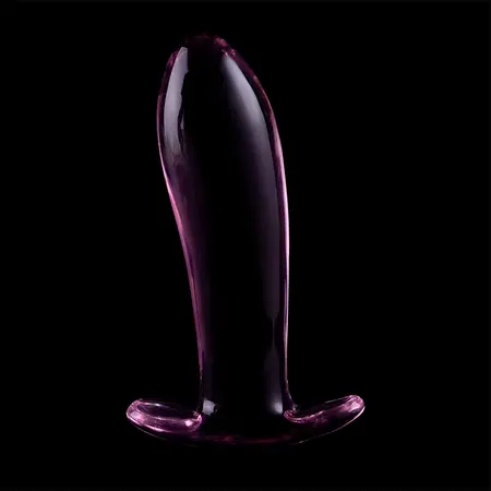 Ibiza Nebula Series Model 5 roze stakleni intimni čep 12,5 cm x 3,5 cm