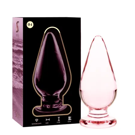Ibiza Nebula Series Model 4 stakleni intimni čep roze 11cm O5cm