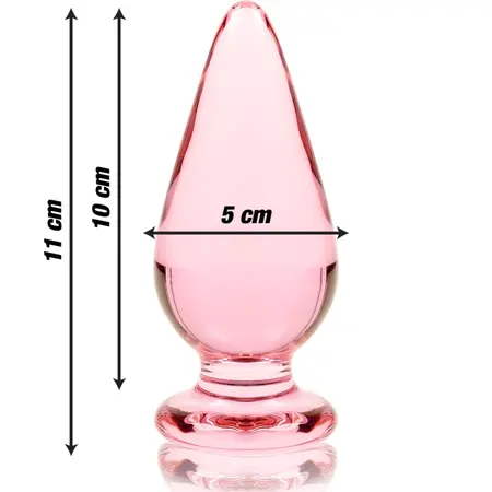 Ibiza Nebula Series Model 4 stakleni intimni čep roze 11cm O5cm