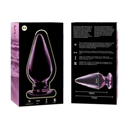 Ibiza Nebula Series Model 4 stakleni intimni čep roze 11cm O5cm