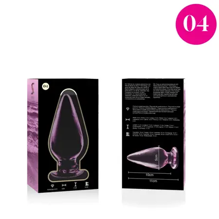 Ibiza Nebula Series Model 4 stakleni intimni čep roze 11cm O5cm