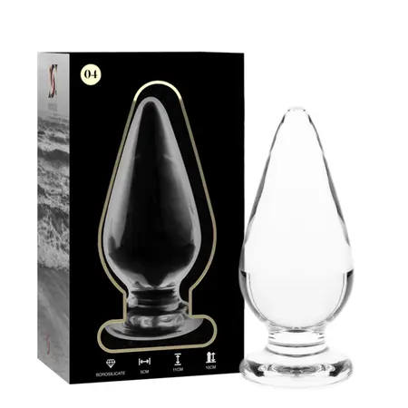 Ibiza Nebula Series Model 4 stakleni čep providni 11cm borosilikat široka baza